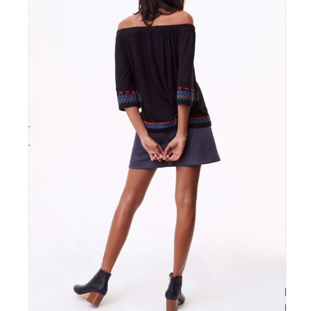 NWT LOFT | Off Shoulder Embroidered Top - Picture 3 of 7